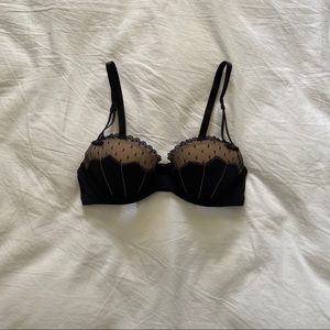 Adore Me Underwire Black/Beige Lace Bra